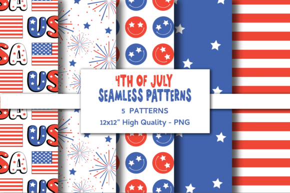 4th of July Seamless Patterns USA Flag