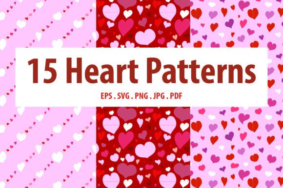 Add a Touch of Love to Your Designs with Valentine’s Day Heart Patterns Set