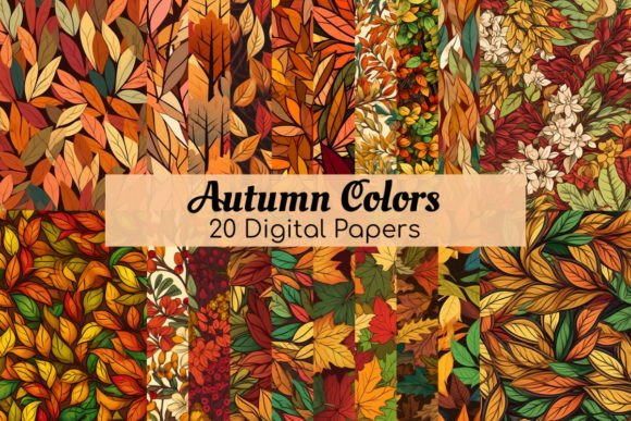 Autumn Leaves Digital Papers for Creative Projects