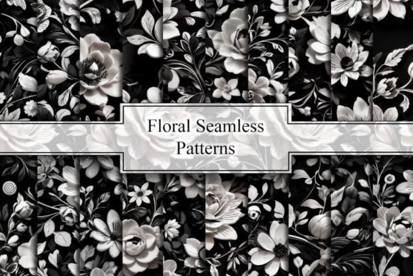 Black and White Floral Seamless Patterns: A Versatile Design Asset
