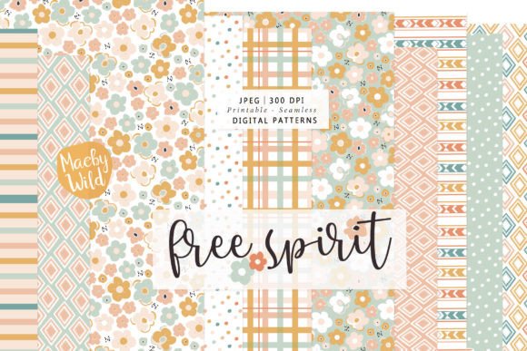 Boho Free Spirit Seamless Patterns: A Creative Resource for Modern Designers