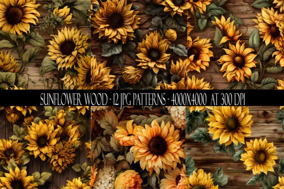 Discover the Beauty of Sunflower on Wood Seamless Patterns