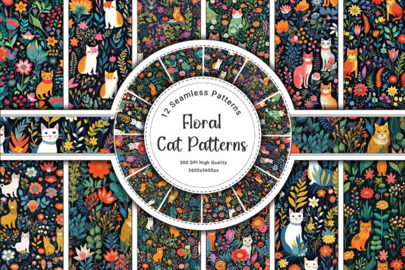 Floral Cat Patterns: A Harmonious Blend of Feline Elegance and Botanical Beauty