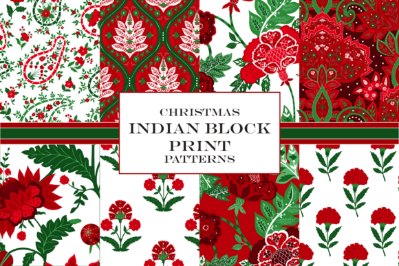 Indian Christmas Block Print Patterns