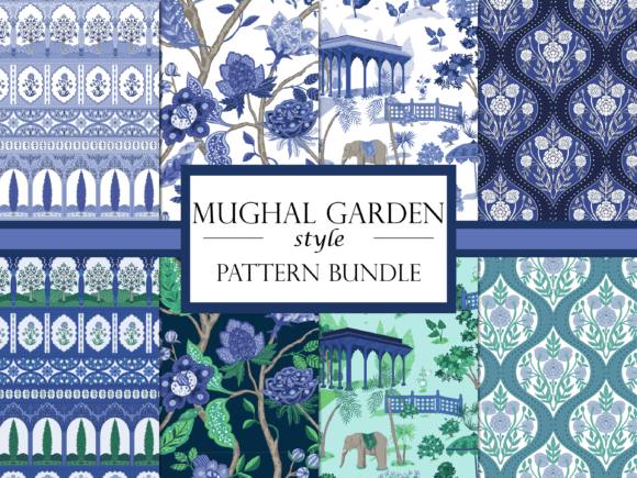 Mughal Garden Blue Green Patterns: A Timeless Design Collection