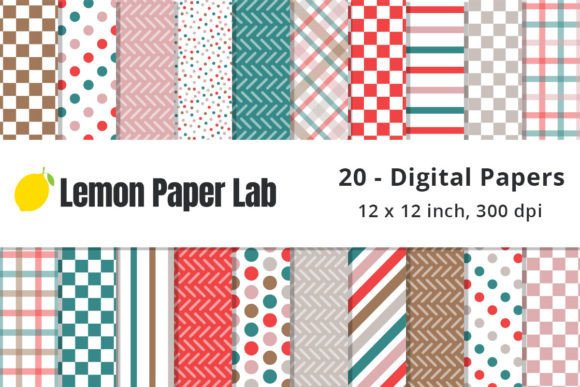 Red, Green and Pink Seamless Patterns