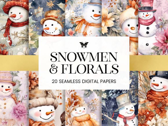 Snowmen and Florals Christmas Patterns
