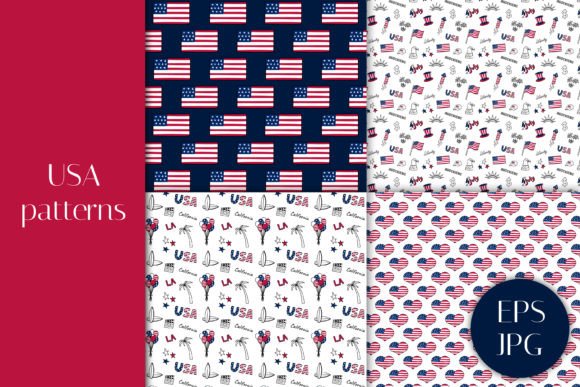 USA Digital Paper American Patterns: A Creative Resource for Designers and Crafters