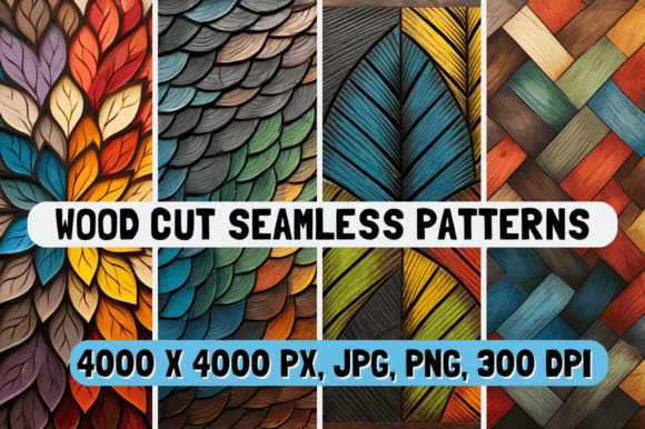 Woodcut Seamless Patterns